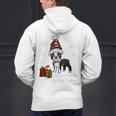 Boston Terrier Christmas T Shirt-Life Is Merrier Premium Tri-Blend Men's Hoodie Back Print, Boston Terrier Christmas Hoodies, gift for family, gift for coworker