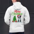 Boston Terrier Christmas Tree Lights Xmas Dog Lover Men's Hoodie Back Print, Boston Terrier Christmas Hoodies, gift for family, gift for coworker