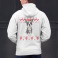 Boston Terrier Dog Santa Hat Men Kids Ugly Christmas Light Men's Hoodie Back Print, Boston Terrier Christmas Hoodies, gift for family, gift for coworker