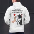 Boston Terrier Grandma Mother's Day Dog Mom Men's Hoodie Back Print, Boston Terrier Mom Hoodies, gift for family, gift for coworker