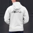 Boston Terrier Heartbeat Heart Line Men's Hoodie Back Print, gift for family, gift for coworker