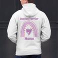 Boston Terrier Mama Cute Rainbow Paw Heart Shape Men's Hoodie Back Print, gift for family, gift for coworker