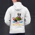 Boston Terrier Merry Christmas Tree Lights Dog X-Mas Dogs Men's Hoodie Back Print, Boston Terrier Christmas Hoodies, gift for family, gift for coworker