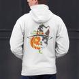 Boston Terrier Pumpkin Jack O Lantern Halloween Men's Hoodie Back Print, Boston Terrier Halloween Hoodies, gift for family, gift for coworker