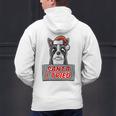 Boston Terrier Santa Claus Hat Merry Christmas Dog X-Mas Men's Hoodie Back Print, Boston Terrier Christmas Hoodies, gift for family, gift for coworker