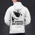 Boston Terrier Shirt Ok Seriously Who Farted Men's Hoodie Back Print, gift for family, gift for coworker