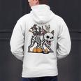 Boston Terrier Skeleton Mummy Witch Halloween Men's Hoodie Back Print, Boston Terrier Halloween Hoodies, gift for family, gift for coworker
