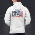 Literacy Justice For All Teacher Men&#x27;s Hoodie Back Print, gift for family, gift for coworker