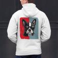 Retro Boston Terrier Dog Lover Bostie Mom Dad Dog Owner Men's Hoodie Back Print, Boston Terrier Mom Hoodies, Boston Terrier Dad Hoodies, gift for family, gift for coworker