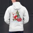 Santa Ugly Christmas Tree Lights Boston Terrier Dog Lover Men's Hoodie Back Print, Boston Terrier Christmas Hoodies, gift for family, gift for coworker