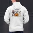 Spooky Ghost Boston Terrier Pumpkin Halloween Dog Lover Men's Hoodie Back Print, Boston Terrier Ghost Hoodies, Boston Terrier Halloween Hoodies, gift for family, gift for coworker