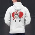 Valentine's Day Boston Terrier Heart Men's Hoodie Back Print, gift for family, gift for coworker