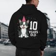 10 Years Old Birthday Boston Terrier Dog Lover 10th Party For Men Women Kids Men's Hoodie Back Print, novelty gifts, funny gifts