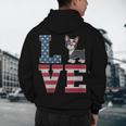 4th Of July Decor Patriotic LOVE Boston Terrier USA Flag Men's Hoodie Back Print, novelty gifts, funny gifts