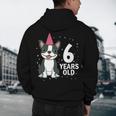 6 Years Old Birthday Boston Terrier Dog Lover 6th Party Kid Men's Hoodie Back Print, novelty gifts, funny gifts