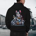 Biker Boston Terrier Dog Riding Motorbike Men's Hoodie Back Print, novelty gifts, funny gifts