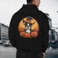 Boston Terrier Bostie Dog Breed Pet Halloween Pumpkins Men's Hoodie Back Print, novelty gifts, funny gifts
