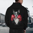 Boston Terrier Boxing Men's Hoodie Back Print, novelty gifts, funny gifts