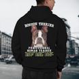 Boston Terrier Brindle Dog Professional Human Trainer Men's Hoodie Back Print, novelty gifts, funny gifts