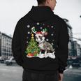 Boston Terrier Christmas Tree Lights Santa Hat Men's Hoodie Back Print, novelty gifts, funny gifts