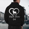 Boston Terrier Dad Cute Boston Terrier Silhouette Heart Men's Hoodie Back Print, novelty gifts, funny gifts