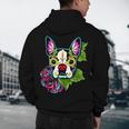 Boston Terrier In Day Of The Dead Sugar Skull Dog Men's Hoodie Back Print, novelty gifts, funny gifts