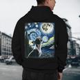 Boston Terrier Dog Art Van Gogh Starry Night Boston Terrier Men's Hoodie Back Print, novelty gifts, funny gifts