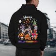 Boston Terrier Dog Christmas Happy Hallothankmas Halloween For Men Women Kids Men's Hoodie Back Print, novelty gifts, funny gifts