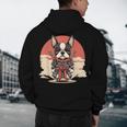 Boston Terrier Dog Japanese Style Samurai Dogs Men's Hoodie Back Print, novelty gifts, funny gifts