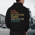 Boston Terrier Dog Owner Coffee Lovers Quote Vintage Retro For Men Women Men's Hoodie Back Print, novelty gifts, funny gifts
