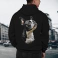 Boston Terrier Dog Graphic Pet Art Boston Terrier For Men Women Kids Men's Hoodie Back Print, novelty gifts, funny gifts