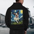 Boston Terrier Dog Starry Night Painting Men's Hoodie Back Print, novelty gifts, funny gifts