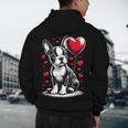 Boston Terrier Dog Valentine's Day Dog Owner Men's Hoodie Back Print, novelty gifts, funny gifts