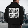 Boston Terrier Dogs With Sunglasses Photo Pets Meme Men's Hoodie Back Print, novelty gifts, funny gifts