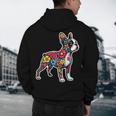 Boston Terrier Floral Vintage Dog Mom Distressed Men Women Kids Men's Hoodie Back Print, novelty gifts, funny gifts