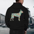 Boston Terrier Flower Silhouette Floral Dog Men Women Girls Kids Men's Hoodie Back Print, novelty gifts, funny gifts
