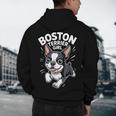 Boston Terrier Girl Cute Cartoon For Dog Owners Pet Terrier Men's Hoodie Back Print, novelty gifts, funny gifts