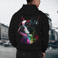 Boston Terrier Lovers Colorful Pop Art Boston Terrier Men's Hoodie Back Print, novelty gifts, funny gifts