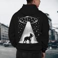 Boston Terrier Mom Dad Dog Alien UFO For Men Women Men's Hoodie Back Print, novelty gifts, funny gifts