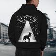 Boston Terrier Mom Dad Dog Alien UFO Men's Hoodie Back Print, novelty gifts, funny gifts