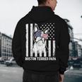Boston Terrier Papa Cool Dog Lover USA American Flag Men Women Men's Hoodie Back Print, novelty gifts, funny gifts