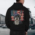 Boston Terrier Patriotic 4th Of July USA American Flag Men's Hoodie Back Print, novelty gifts, funny gifts