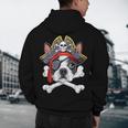 Boston Terrier Pirate T Shirt Jolly Roger Crossbones Skull Men's Hoodie Back Print, novelty gifts, funny gifts