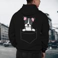 Boston Terrier In The Pocket Cute Pocket Boston Terrier Men's Hoodie Back Print, novelty gifts, funny gifts