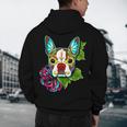 Boston Terrier In Red Day Of The Dead Sugar Skull Dog Men's Hoodie Back Print, novelty gifts, funny gifts