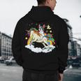 Boston Terrier Riding Unicorn Boys Girls Kids Rainbow Men's Hoodie Back Print, novelty gifts, funny gifts