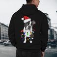 Boston Terrier Santa Christmas Lights Xmas Dog Lover Men Women Kids Men's Hoodie Back Print, novelty gifts, funny gifts