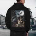 Boston Terrier Selfie Full Moon Flying Witch Halloween Dog Men's Hoodie Back Print, novelty gifts, funny gifts