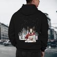 Boston Terrier In The Snow Merry Christmas Winter Men's Hoodie Back Print, novelty gifts, funny gifts