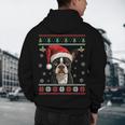Boston Terrier Ugly Christmas Sweater Xmas For Adults Kids Men's Hoodie Back Print, novelty gifts, funny gifts